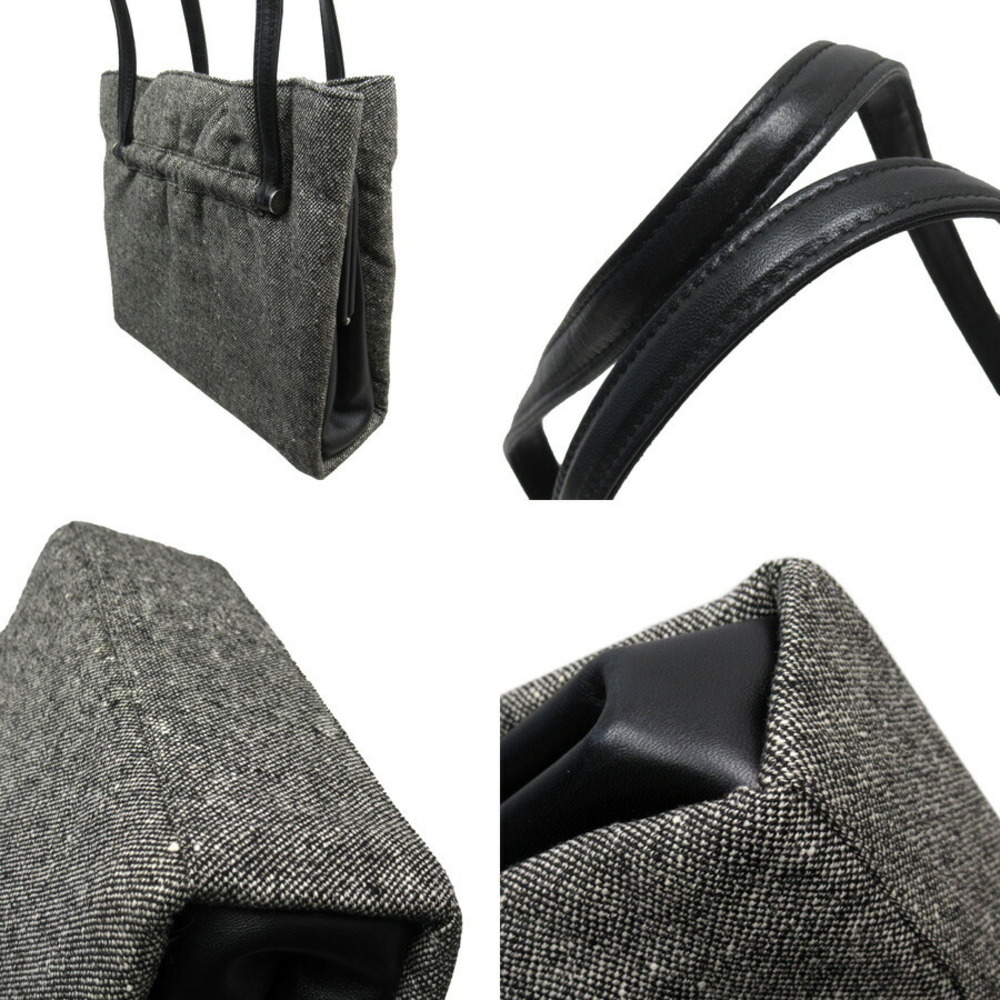 Christian Dior Cannage Shoulder Bag Dark Gray Black Canvas Leather - Picture 2 of 3